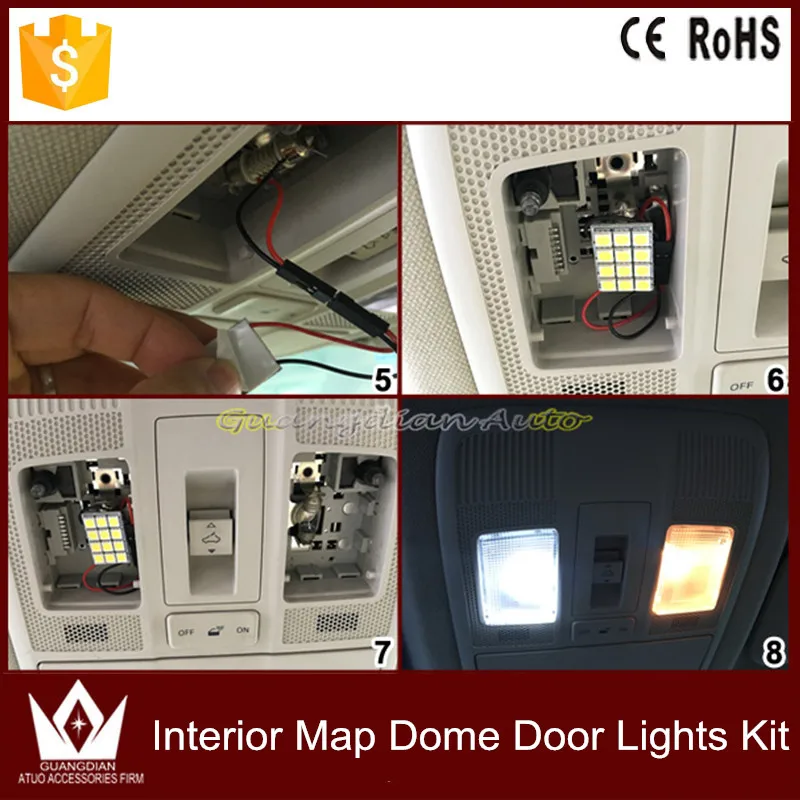 Tcart 6X Error Free Car LED Bright Vehicle Interior Map Dome Door Lights Kit Package For Nissan Almera N16 Accessories 2000-2006