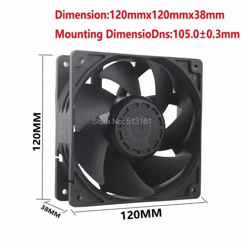 Gdstime Computer Fan 12cm 120mm 12038 DC Fan with FG PWM 2.0A 5300RPM High speed Cooling Cooler Fan