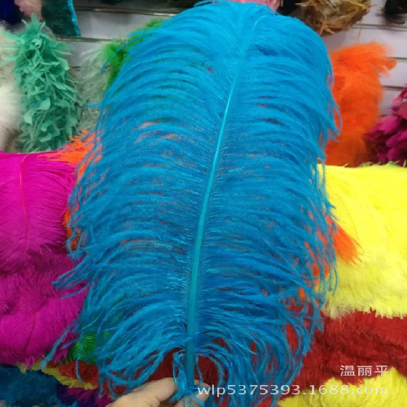 

Wholesale!10pcs Ostrich feather 55-60cm/22-24inch Lake blue color ostrich plumages plumes for wedding decoration performances