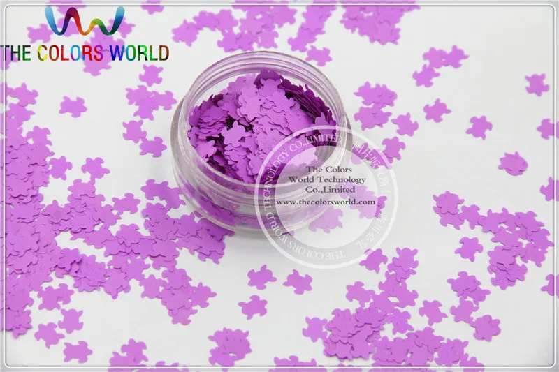 Solvent Resistant  Neon Purple Color Turtle Animal  Shape Glitter  for Nail Polish and DIY decoration 1Pack =50g