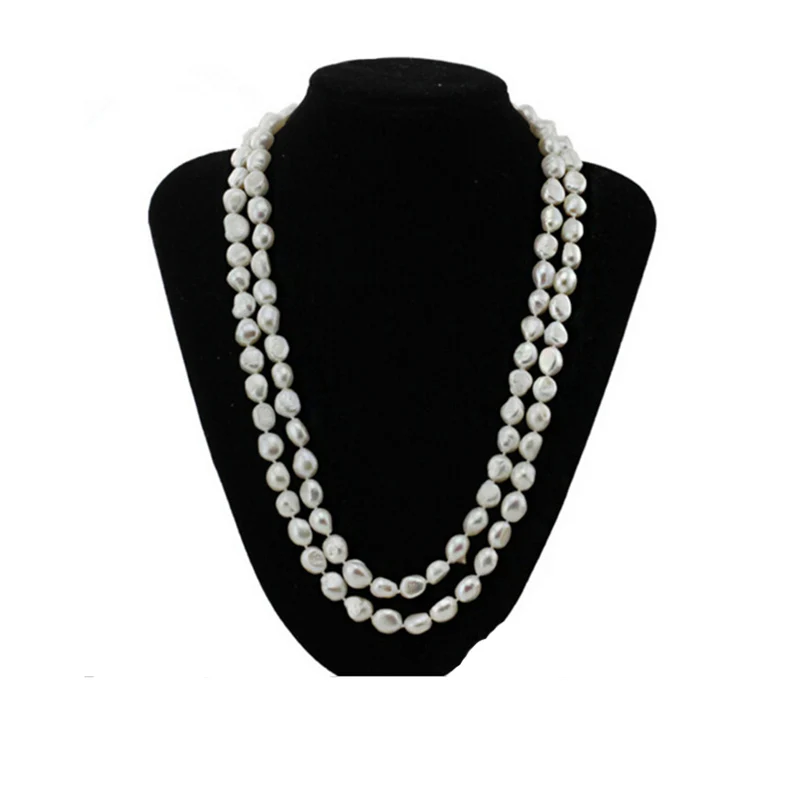 Sinya Original Freshwater Baroque Pearl Necklace 120cm/47inch Length Pearl Size 8-11mm Best Gift for Women Mother