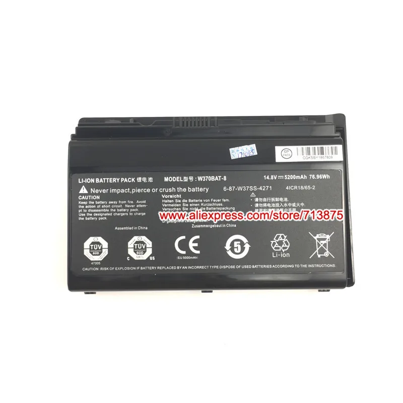 Genuine W370BAT-8 Battery 6-87-W37SS-4271 for Clevo K790S W350ST W370SS W55ST XMG A522 A722 NP6350 NP6370 P177SM-A W350ET W370ET