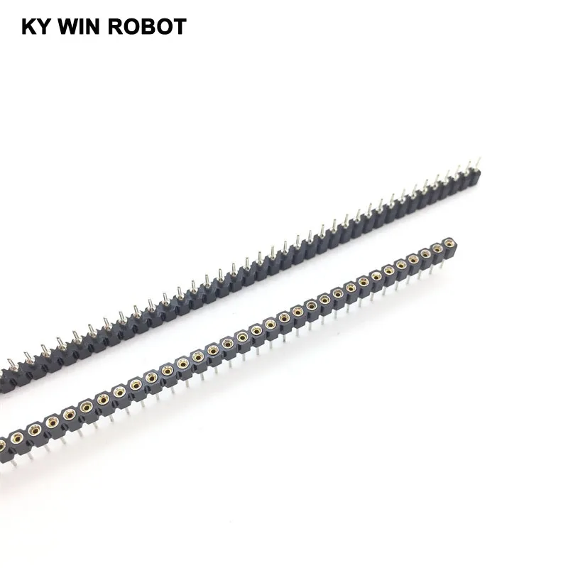 Conector de cabezal de Pin hembra redondo, fila única de 40 Pines, 1x40 Pines, 2,54mm, 10 unidades por lote