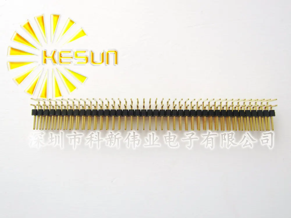 

100pcs/lot 2.54mm Double Row Male 2X40 RIGHT ANGLE Pin Header Strip Gold-plated ROHS Good quality