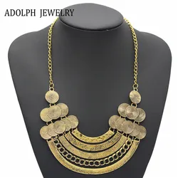 ADOLPH Jewelry New Choker Fashion Necklaces For Women 2015 Alloy Metal Exaggerated Multilayer Pendant Statement Necklace