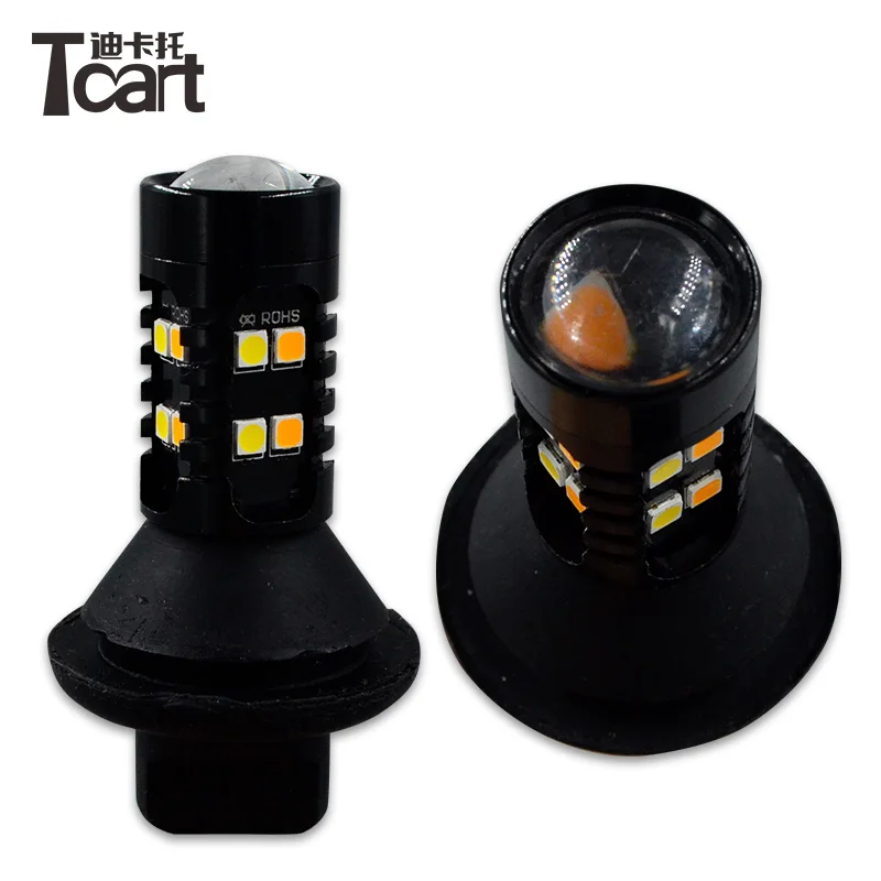 Tcart For Mitsubishi pajero 4 DRL Daytime Running Light&Turn Signal Light Xenon lamp DRL LED Auto Light Bulbs Car Accessories