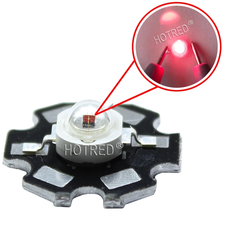 20 sztuk 730NM 740nm 3W daleko czerwony LED dalekiej podczerwieni LED 3W 720NM IR LED z 20mm gwiazda Platine baza dla LED projekt DIY