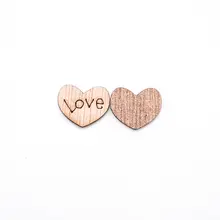 Mini Wooden Heart Wedding Decor 100pcs #3