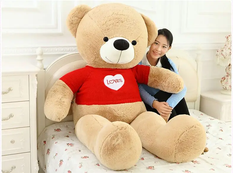 

stuffed plush toy huge 180cm teddy bear , dressed red sweater loves bear soft doll sleeping pillow,CDhristmas gift s2809