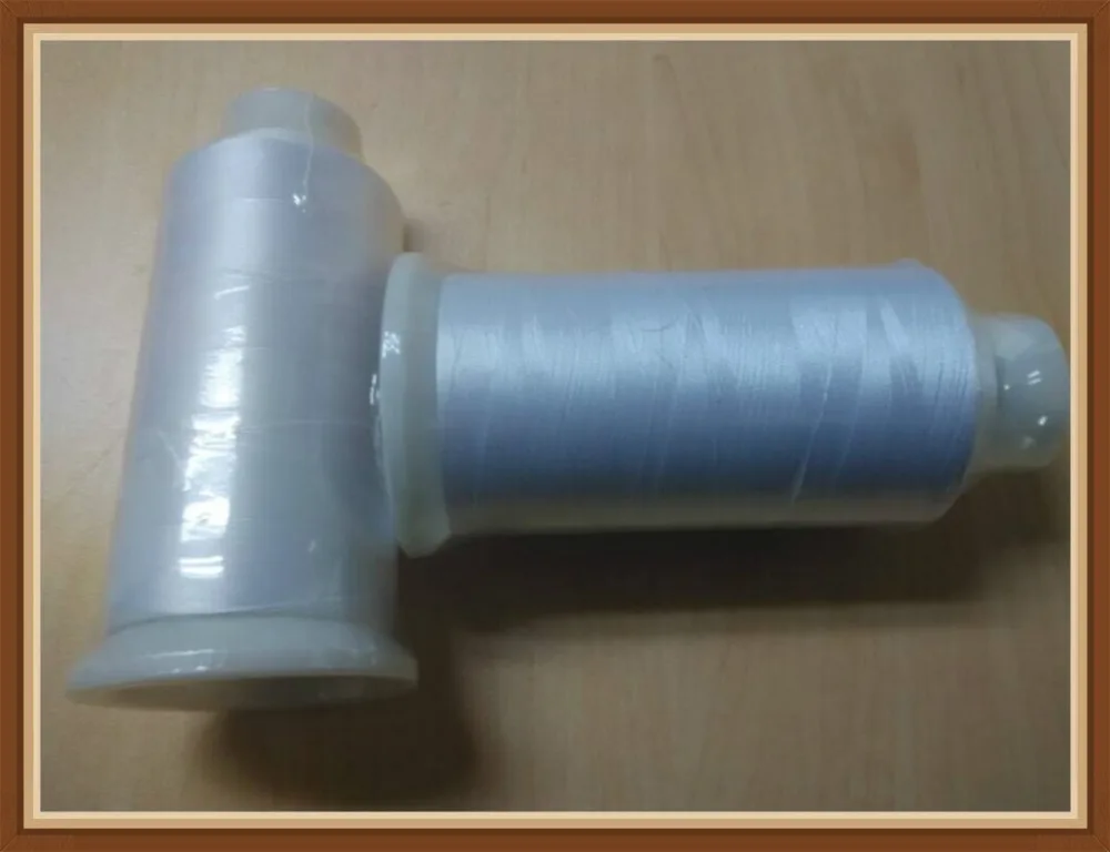 Polyester Machine Bobbin Fill Thread Pre-Wound Machine  Embroidery Thread 5000m 2 Spools White Black High Tenacity Super Sheen