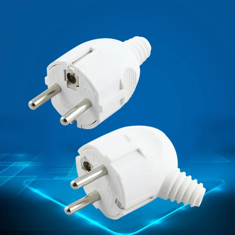 2pcs/lot French Germany European Standard Plug Straight Elbow Plug 16A 250V for Power Socket