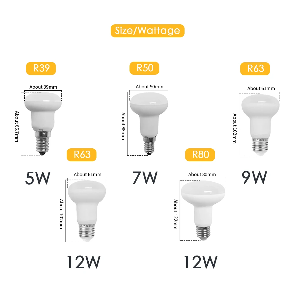 Imagem -03 - Lâmpada Led Branca Adequada para Banheiro R50 R63 R80 ac 220v 3w12w E27 E14 Flicker- Iluminação Bath Bomb Pcs