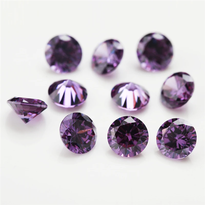 1000pcs Size 0.8-2.5mm Round Loose Cubic Zirconia 5A CZ Stones White Golden Yellow Olive Pink Black Amethyst Garnet Color