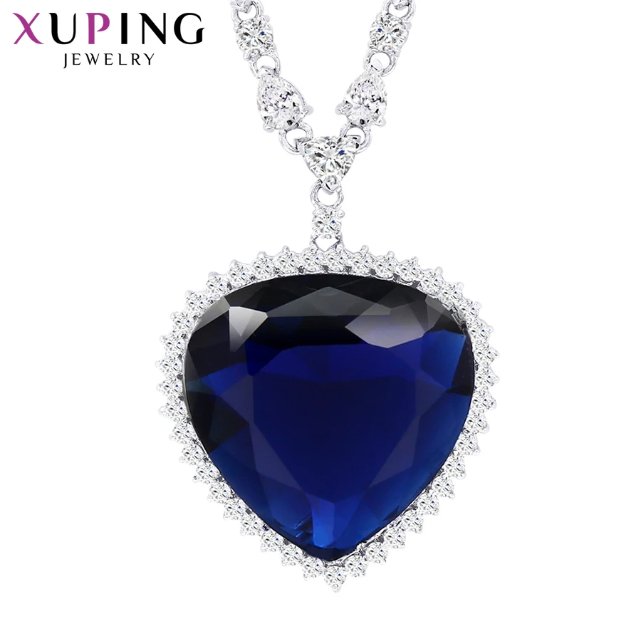 Xuping Jewelry Charm Heart Shape Pendant Necklace with Synthetic Cubic Zirconia for Women Luxury Beautiful Party Gift A00913855