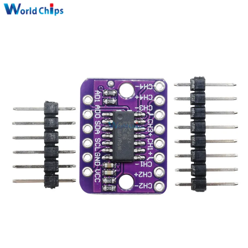 MCP3424 Digital I2C ADC-4 Channel Conversion Module For Raspberry Pi For Arduino 2.7 - 5.5V High Accuracy