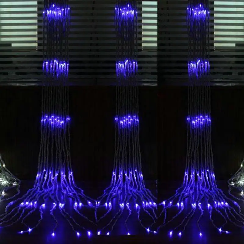 6M(W)*3M(H) 640LED water flow waterfall snowing curtain Lights fairy String Christmas Xmas Wedding garden party background decor