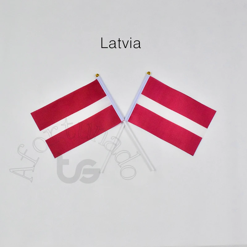 Latvia 14*21cm 10pieces flag Banner  Hand waving Flag Latvia National Flag for meet,Parade,party.Hanging,decoration