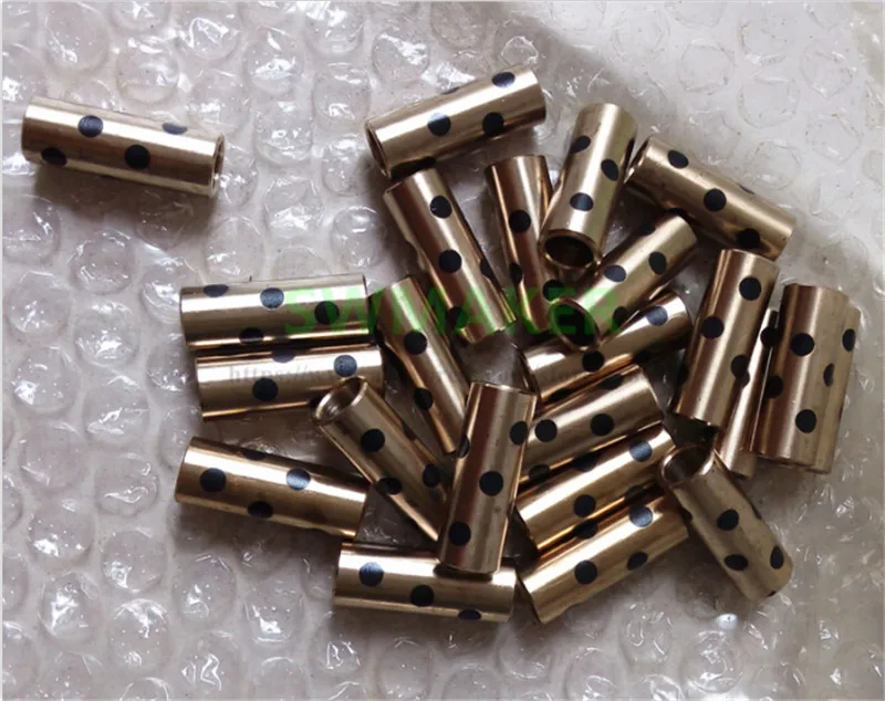 3D printer copper sleeve graphite self lubricating oil bearing inlaid graphite copper sleeve 6/8*11*30mm 6/8*12*30mm