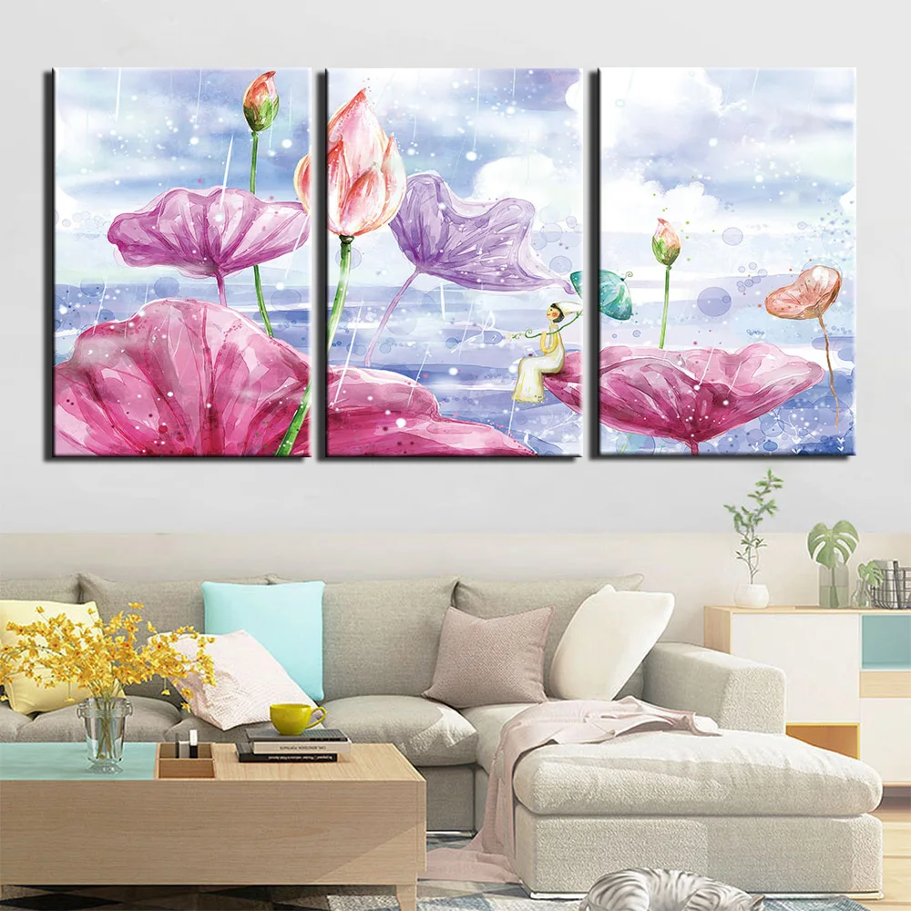 3 Pieces Chinese Painting Posters Modern Home Wall Decor Canvas Art HD Print Wall Pictures For Child Bedroom