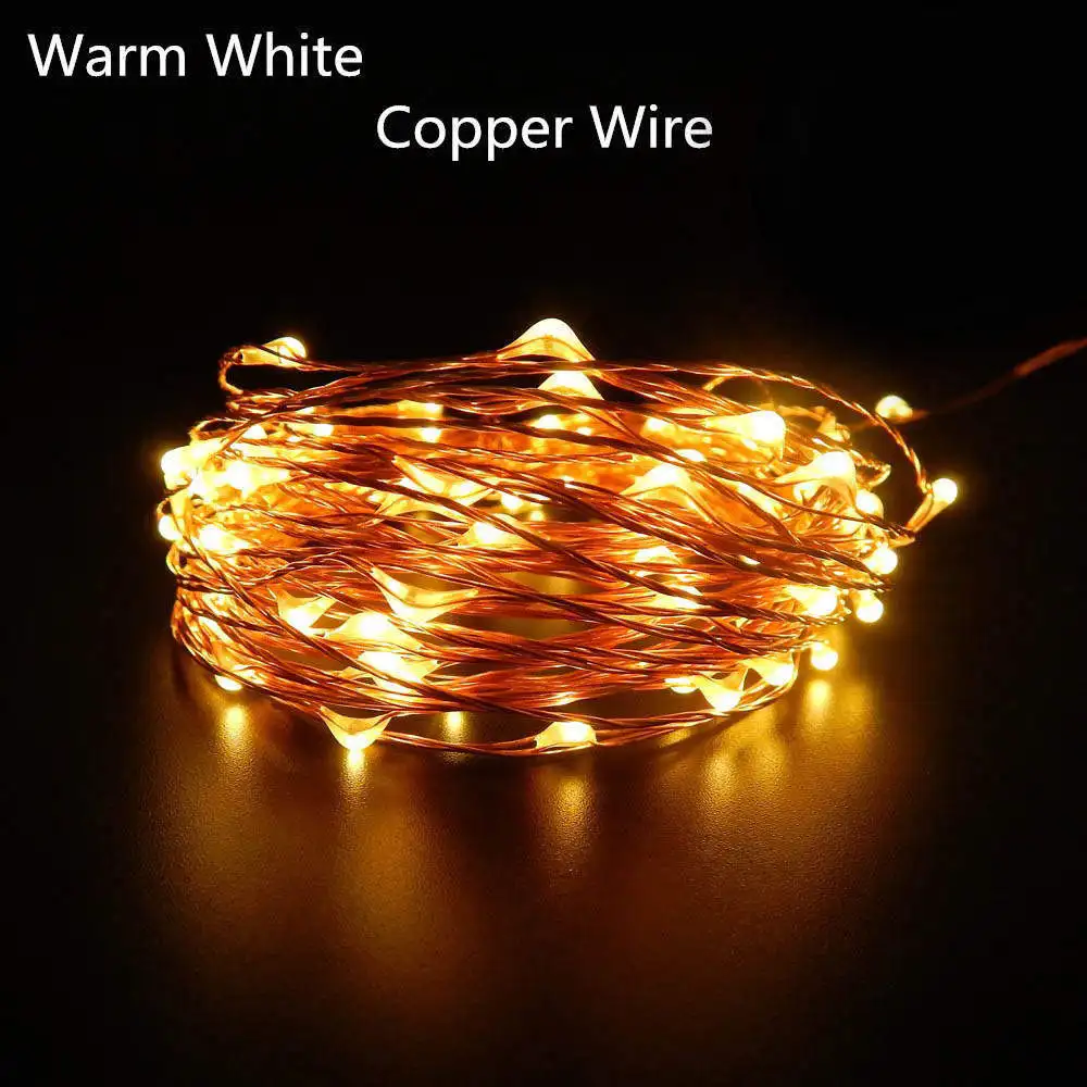 12V 10M 20M 30M 50M Holiday LED String Light Copper Wire Starry Rope Waterproof Flexible Fairy Lights Party Garde+Power Adapter