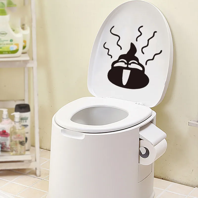 Funny Toilet Wall Sticker Vinly Home Decor Decals Waterproof Decal Say Goodbye With Stool Bathroom Toilet Decor