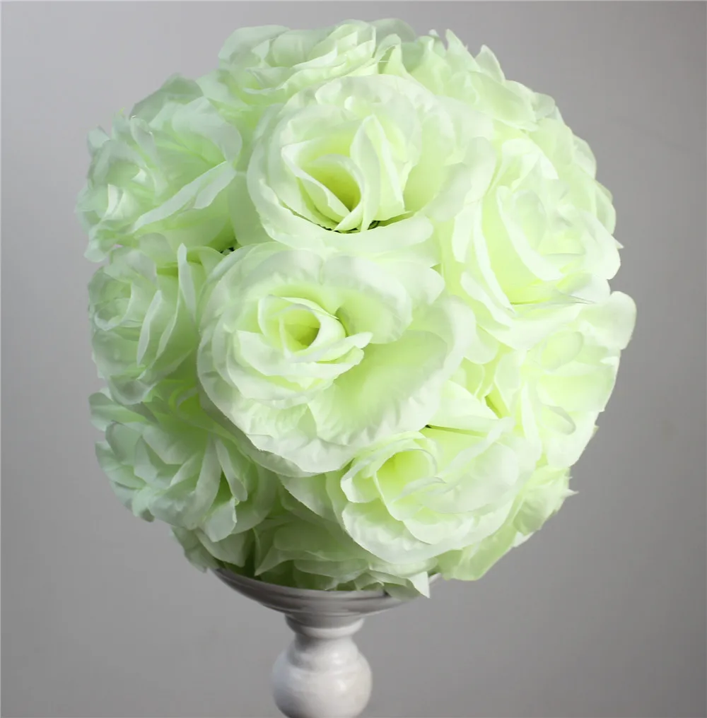 SPR 29cm*10 pcsFree shipping Gypsophila Artificial Kissing Pomander Rose Flowers Ball Bouquet Wedding Party Decoration-New ivory