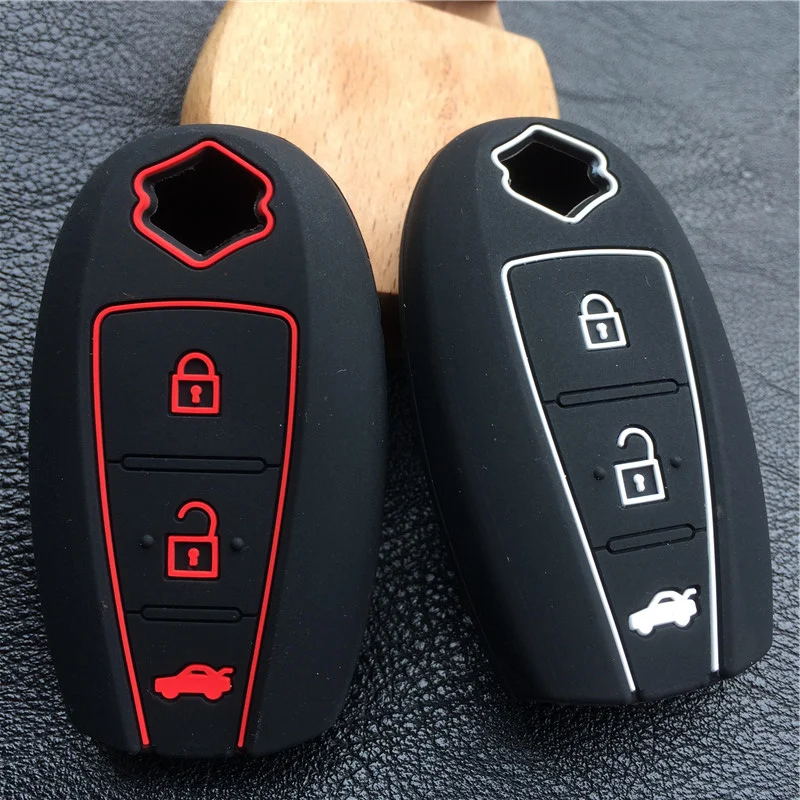 Silicone rubber car Key Cover For Suzuki Swift Kizashi SX4 S-Cross  Maruti Ciaz  Baleno 3button remote Key