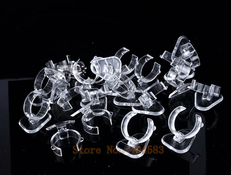 

100 pcs Clear view elastic-C circle Plastic Ring Display Stand Holder Rack Tabletop Decoration Stand
