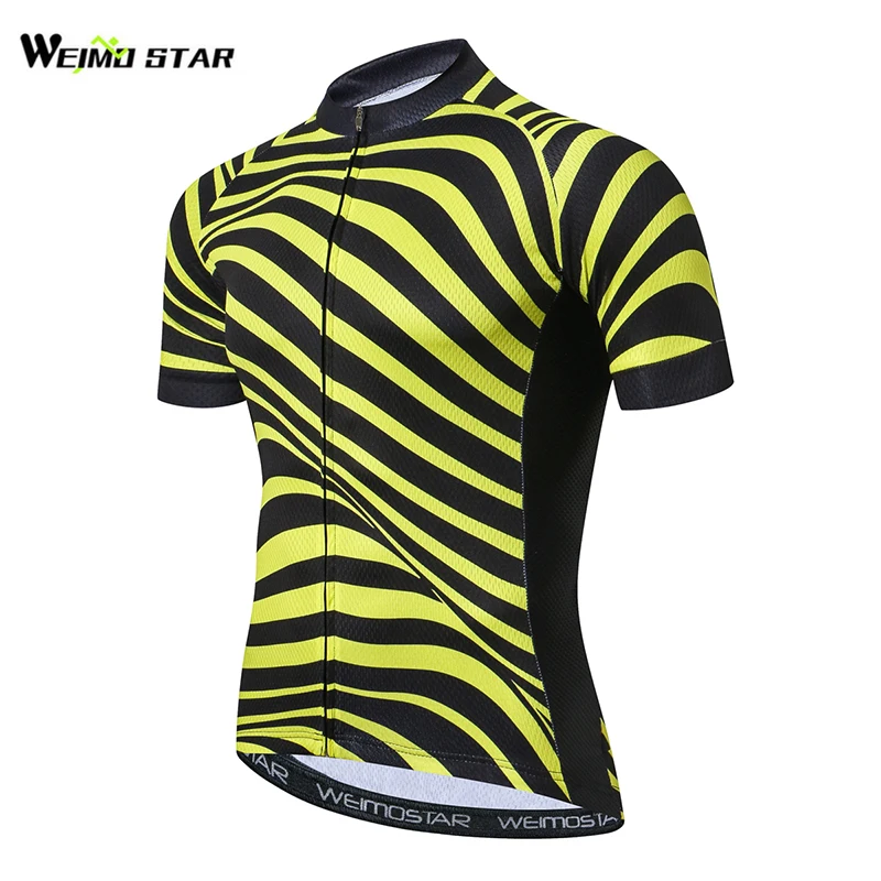 Weimostar Men Cycling Jersey Striped Zebra Jersey Cycling Clothing Roupa Maillot Ciclismo Breathale Mountain Bike Clothing Tops