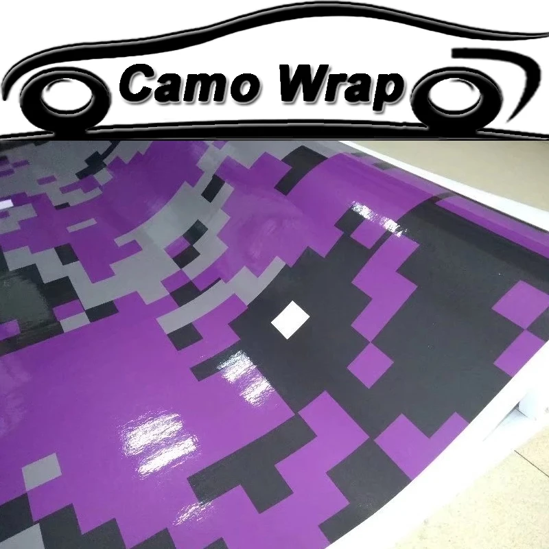 ORINO Black Grey Purple Vinyl Film Digital Car Sticker PIXEL Car Wrap Camo Car Motorcycle Scooter Vehicle Wrapping Foil Decal