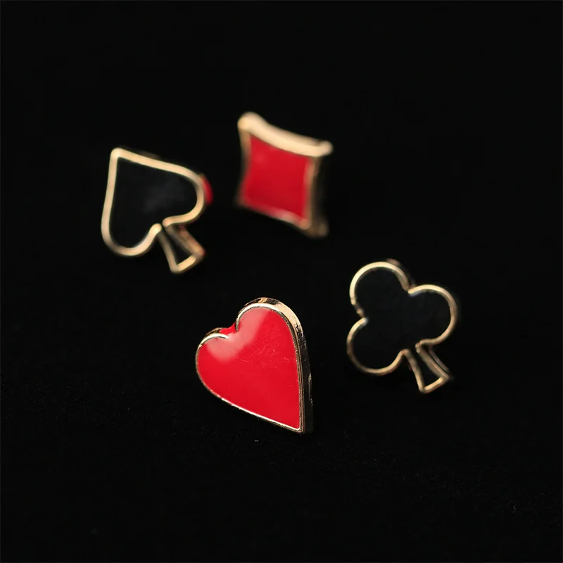 Cute Poker Brooch Pins For Men Women Bags Hat Badges Heart Brooch Needle Collar Pin Jewelry Accessories High Quality