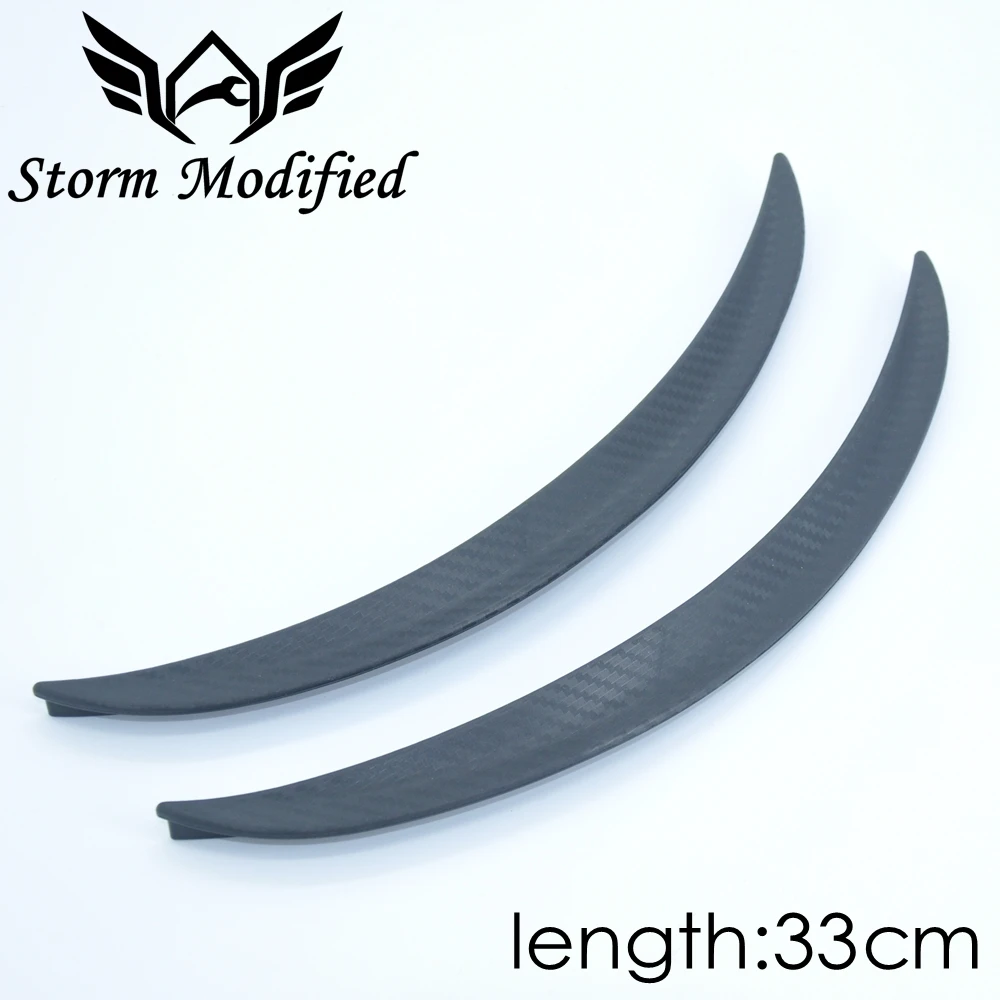 SuTong 1 Pair Carbon Fiber Style Fender Flare Wheel Lip Body Kit Universal 33CM For Car Mudguard Mud Guard Auto Accessories