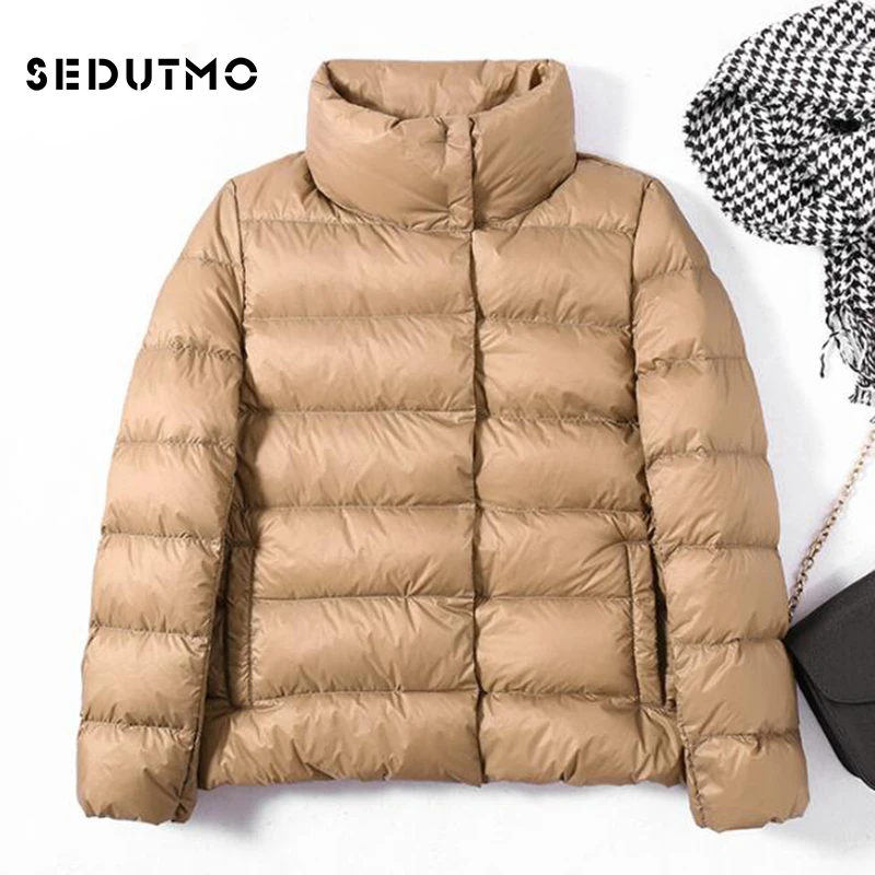 SEDUTMO Winter Thick Duck Down Jackets Womens Oversize Ultra Light Short Coat Warm Black Casual Spring Puffer Jacket ED501