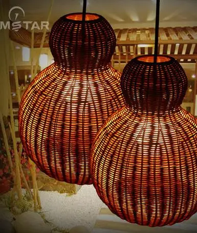 

Southeast Asia rattan weaving single head Pendant Lights creative personality retro balcony restaurant hot pot shop LU811248