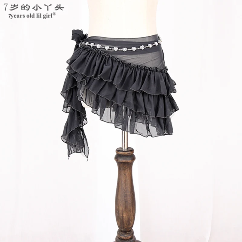 7years Old Lil Girl 2021Belly Dance Belt Hip Scarf Mesh Gothic Tribal  Over ScarfBLL06 10