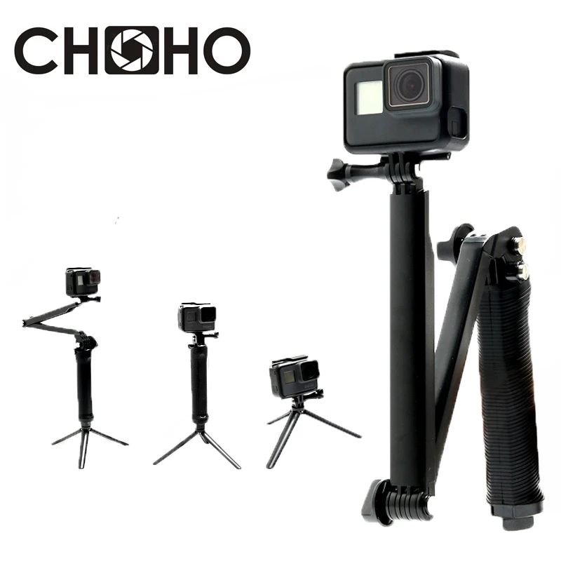 selfie stick Monopod Self Handheld Extendable Pole 3-Way + mini Tripod for Gopro HERO 11 10 9 8 xiaomi yi 4k SJCAM Acessories