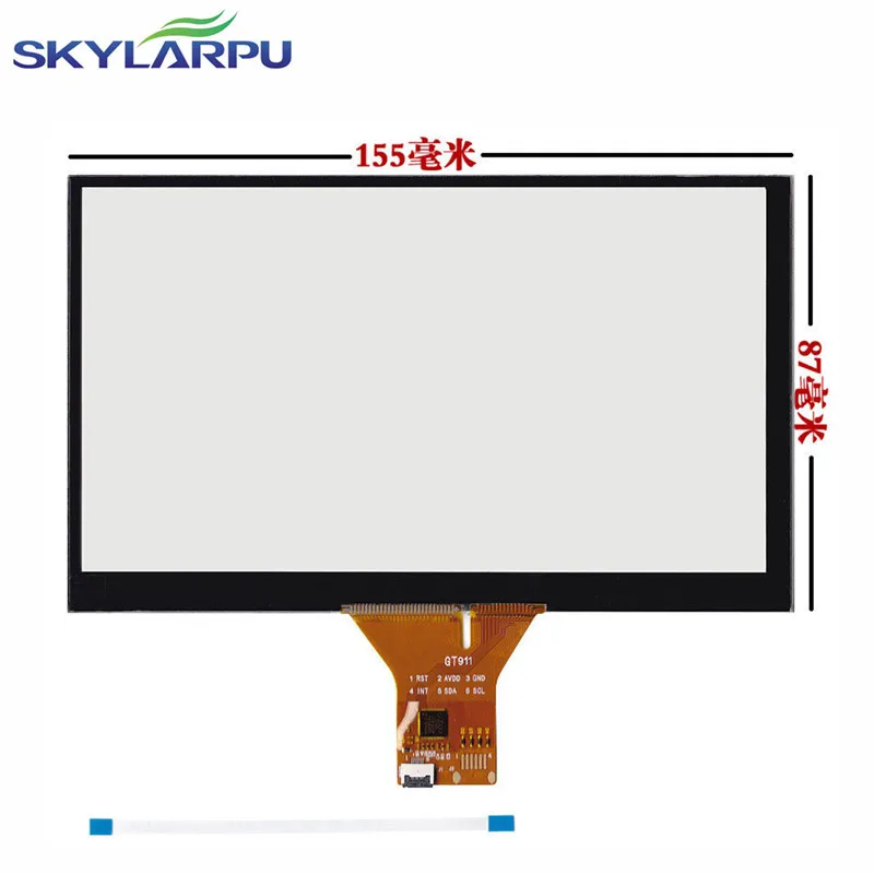 

skylarpu New 6.2" Capacitive Touch Panel 155*87mm for 1024x600 GPS Android Handwriting Screen touch panel Glass Free shipping