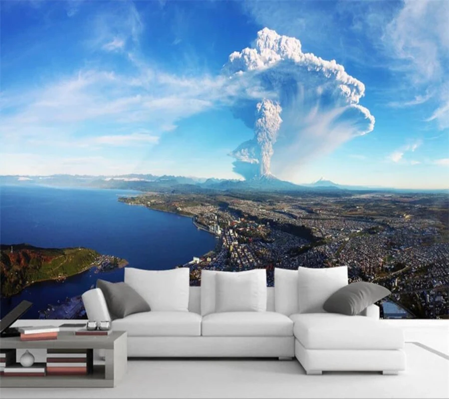 Custom wallpaper 3d mural South Pacific volcanic eruption instant landscape shock real shot TV background wall papers home decor