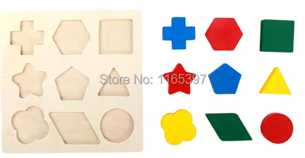 FreeshipSet of 3pc children Wooden Montessori geometry shapes match tetris early development math tangram Educational material