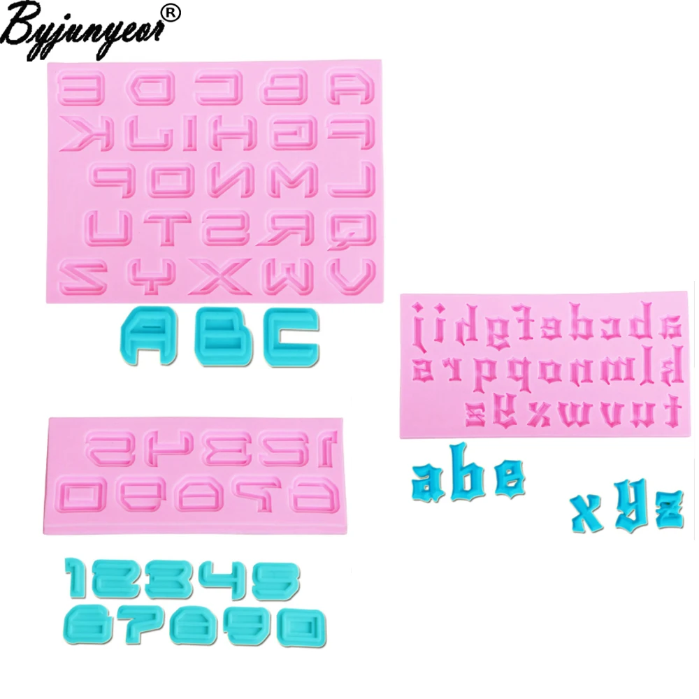 DIY Alphabeet Letter/Figure/NumberScented Fondant Ice Silicone Molds For Desserts Fondant Gumpaste Candy Chocolate Moulds Baking