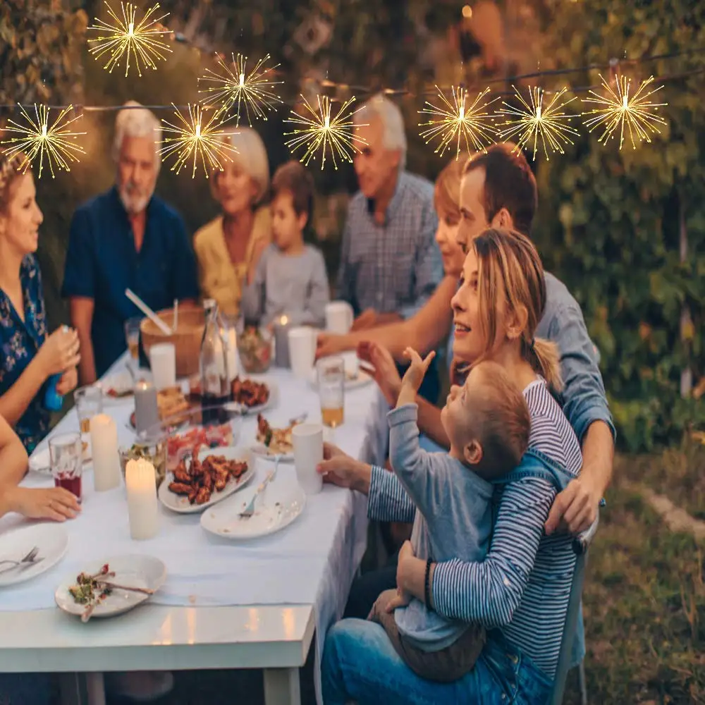 VNL LED الأسلاك النحاسية انفجار سلسلة ضوء مع جهاز التحكم عن بعد الجنية وميض أضواء معلقة ضوء لغرفة النوم حديقة الزفاف