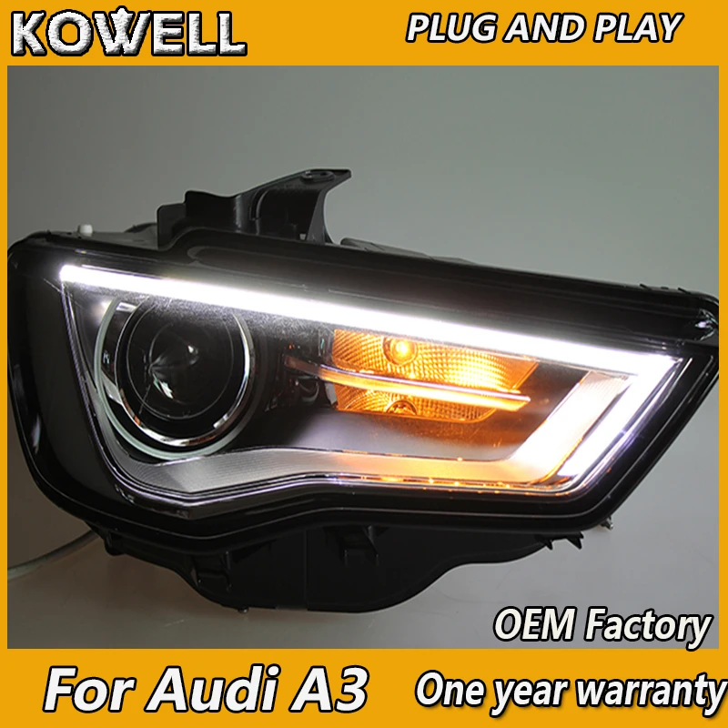 

KOWELL Car Styling 2014 2015 for A3 Headlights High Configuration A3 TSI LED DRL Lens Double Beam H7 HID Xenon Car Accessories