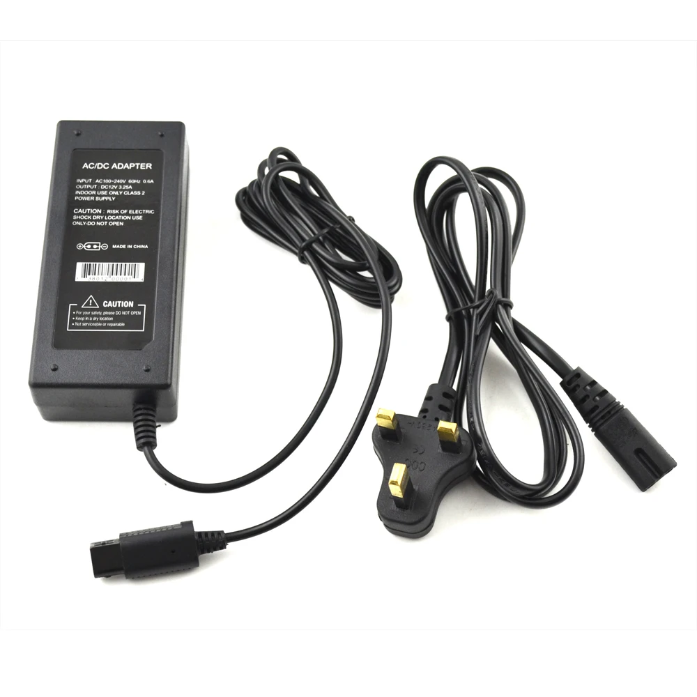 50 PCS a lot UK Plug AC adapter 100-240 power supply Adapter for Gamecube/NGC console with power cable/cord