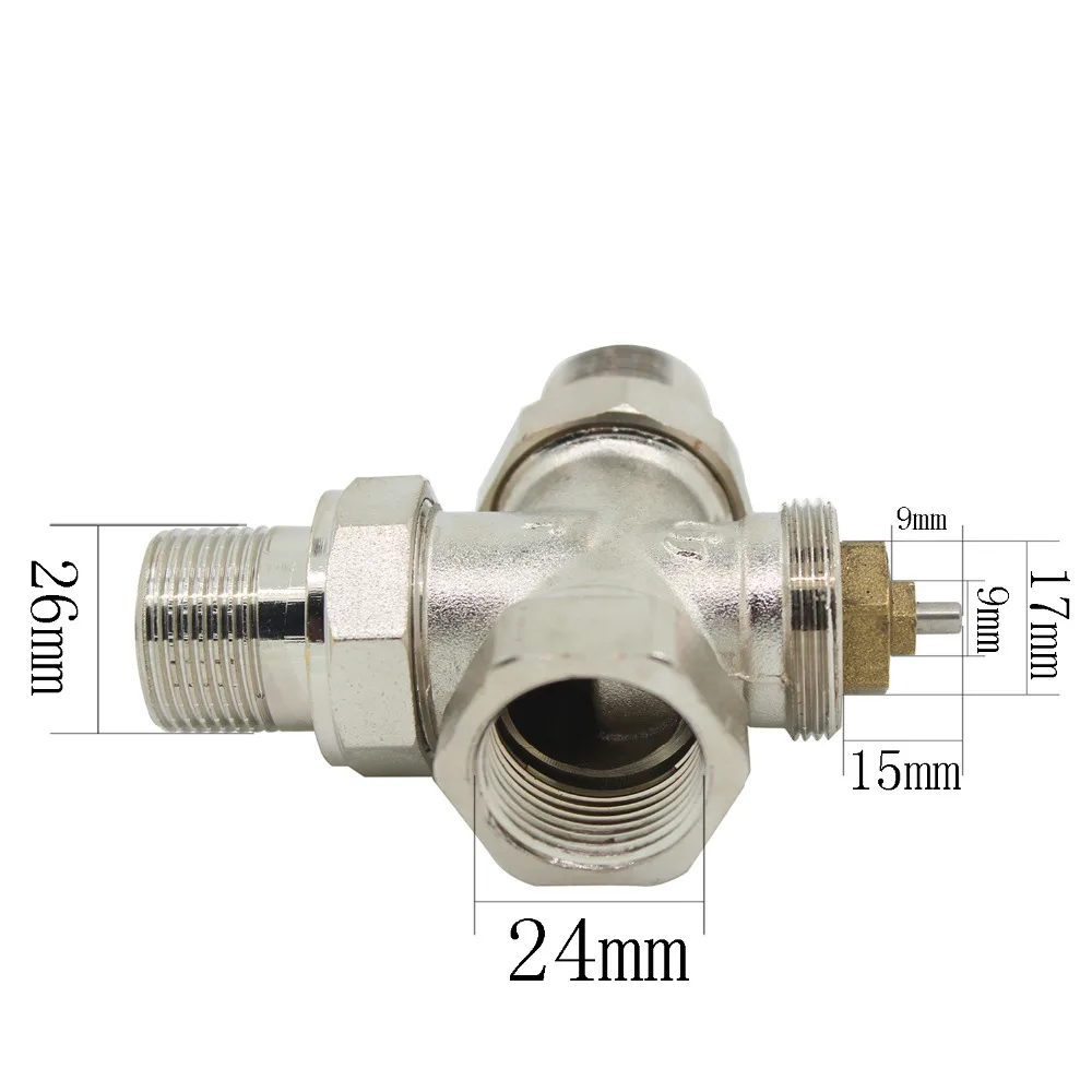 3/4 inch bass 3 way radiator valve regulating radiator regulator dn20 for thermostatic radiator valve actuator head