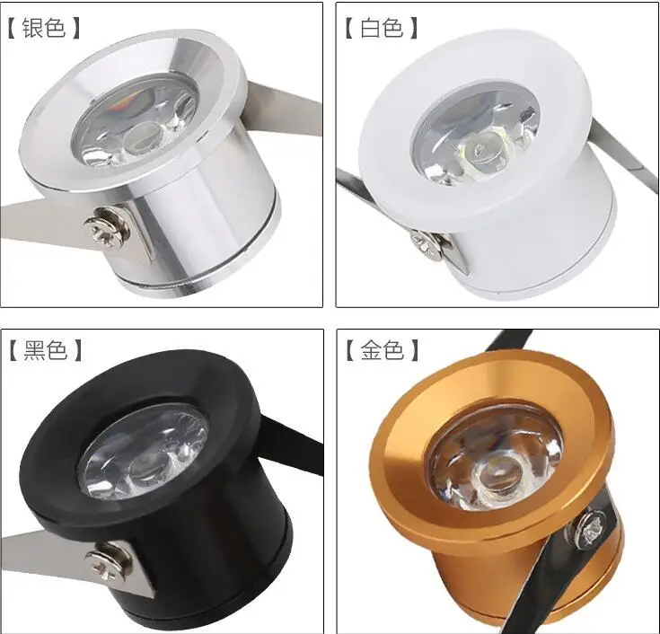 

LED Spotlights Mini led ceiling Down lights 1W AC110V AC220V DC12V Surface Mounted Light bulbs for cabinet counter showcase