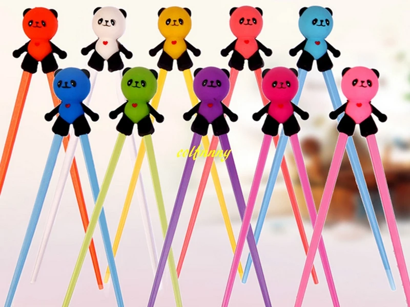 500Pair/lot Silicone Cartoon Panda Helper Chopstick Children Baby Learning Training Chopsticks Beginner Easy Use palillos chinos