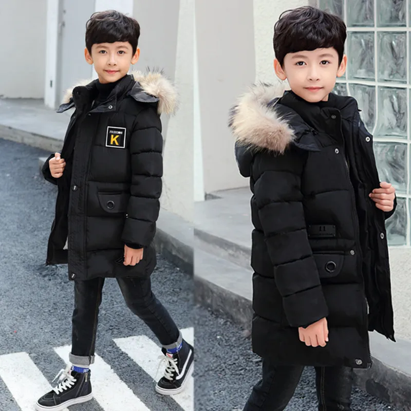 2024 New Winter Clothing Boys 4 Keep Warm 5 Children 6 Autumn Winter 9 Coat 8 Middle Aged 10 Year 12 Pile Thicker Cotton Jacket