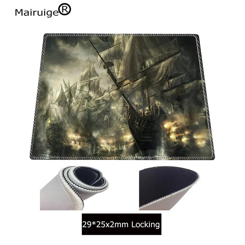 Mairuige Super large 900x40mm/700x300mm/600x300mm Pirate Ship Rubber mouse pad computer game tablet mousepad with edge locking