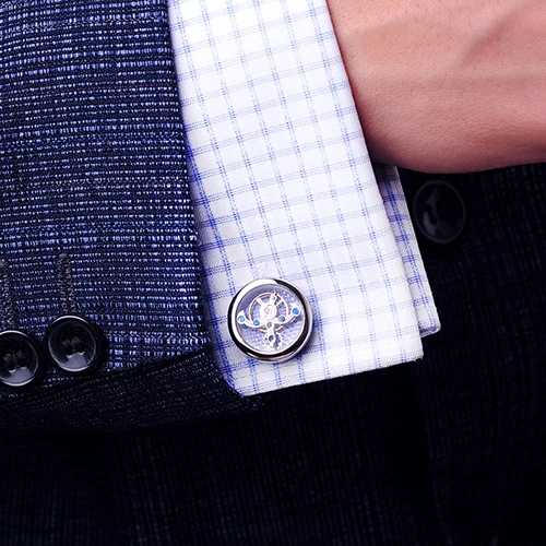 3 Colors KFLK jewelry shirt cufflink for mens Brand cuff buttons watch movement cufflink Top  Quality abotoaduras Jewelry