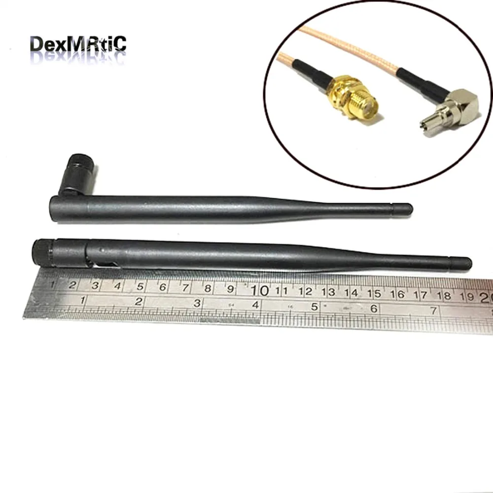 3G Antenna Rubber 5dBi 850/900/1800/1900/2100 MHZ SMA Male+SMA Female To CRC9 Male RG316 Cable